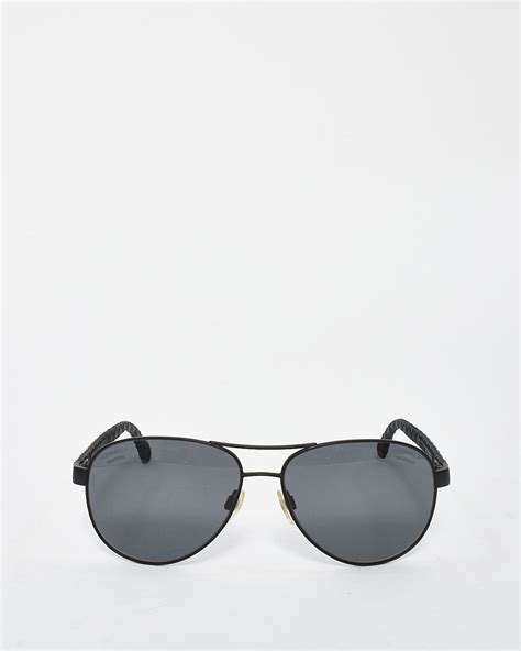 chanel matte black pilot sunglasses
